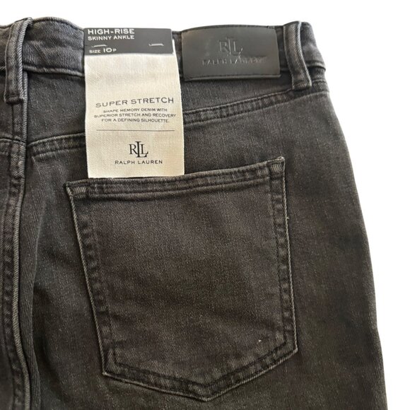 Ralph Lauren High-Rise Skinny Ankle Super Stretch Black Jean Women's, Sz 10P NWT - Picture 9 of 12